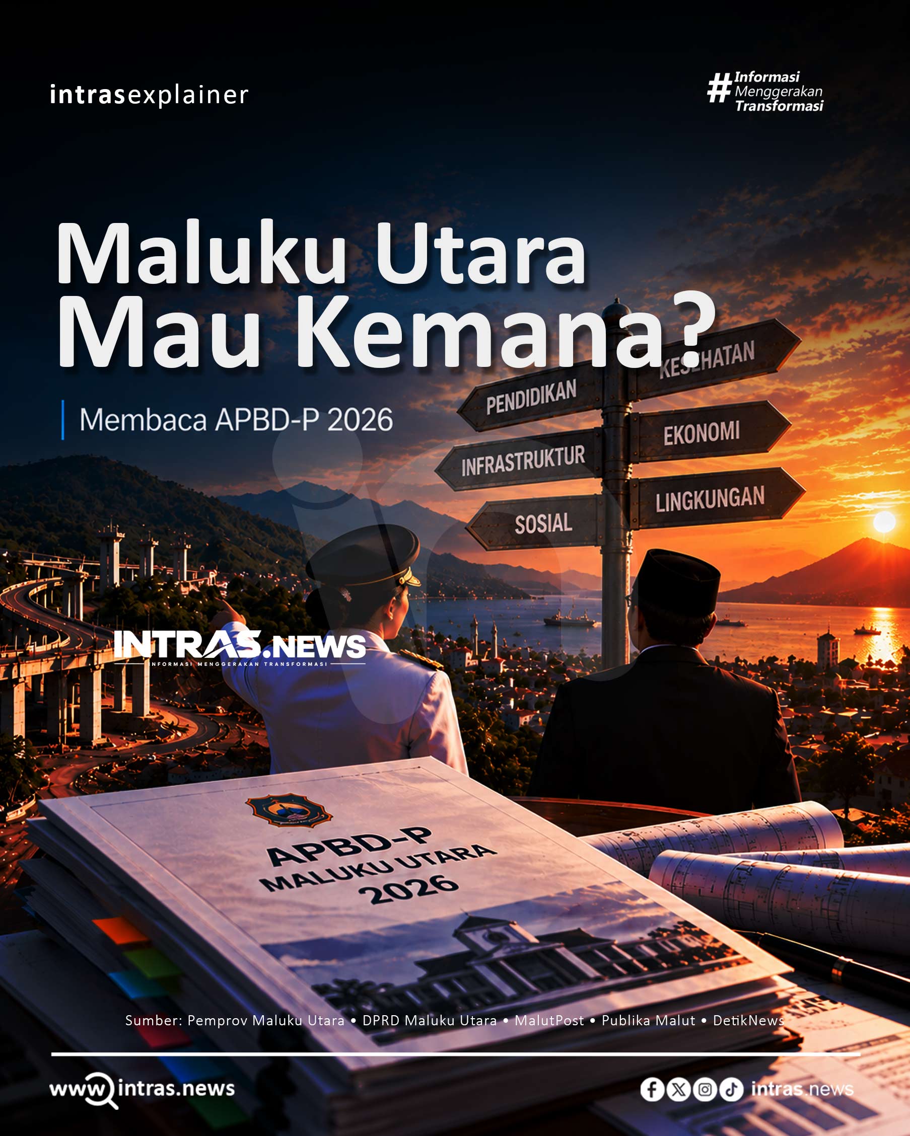 APBD-P Maluku Utara 2026 mencapai Rp3,659 triliun. Dari mana uangnya? Untuk apa digunakan? Dan apa hubungannya dengan kehidupan masyarakat? INTRAS EXPLAINER membedahnya.